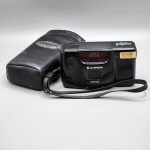 Vtg Chinon Auto GL-S 35mm Point Shoot Film Camera Auto Sensor Flash Self Timer